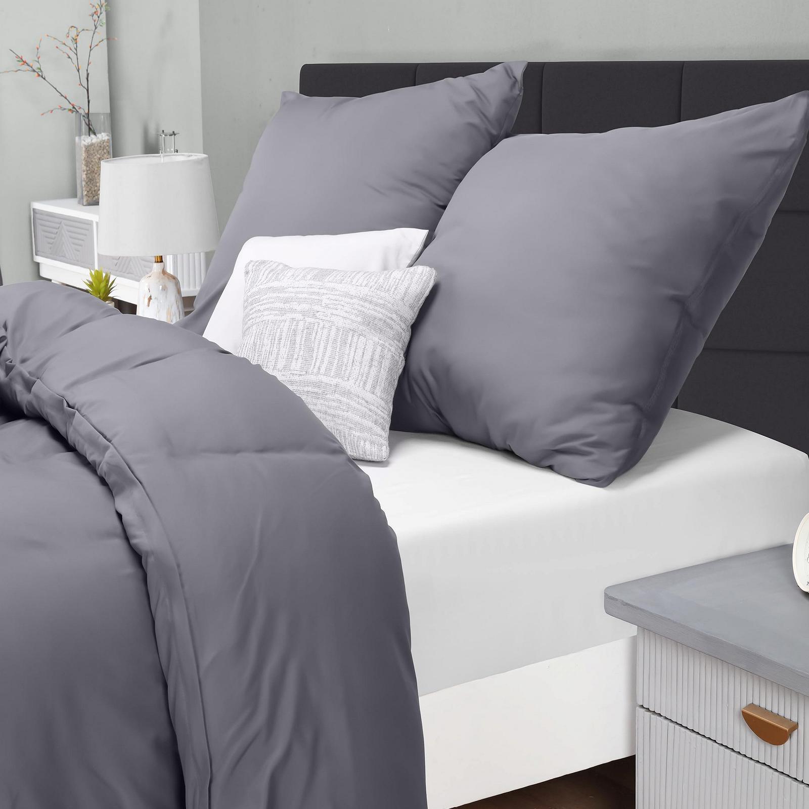 Постільна білизна Utopia Bedding, 2 підковдри 135 x 200 см + 2 наволочки 80 x 80 см, сірий, фото №5