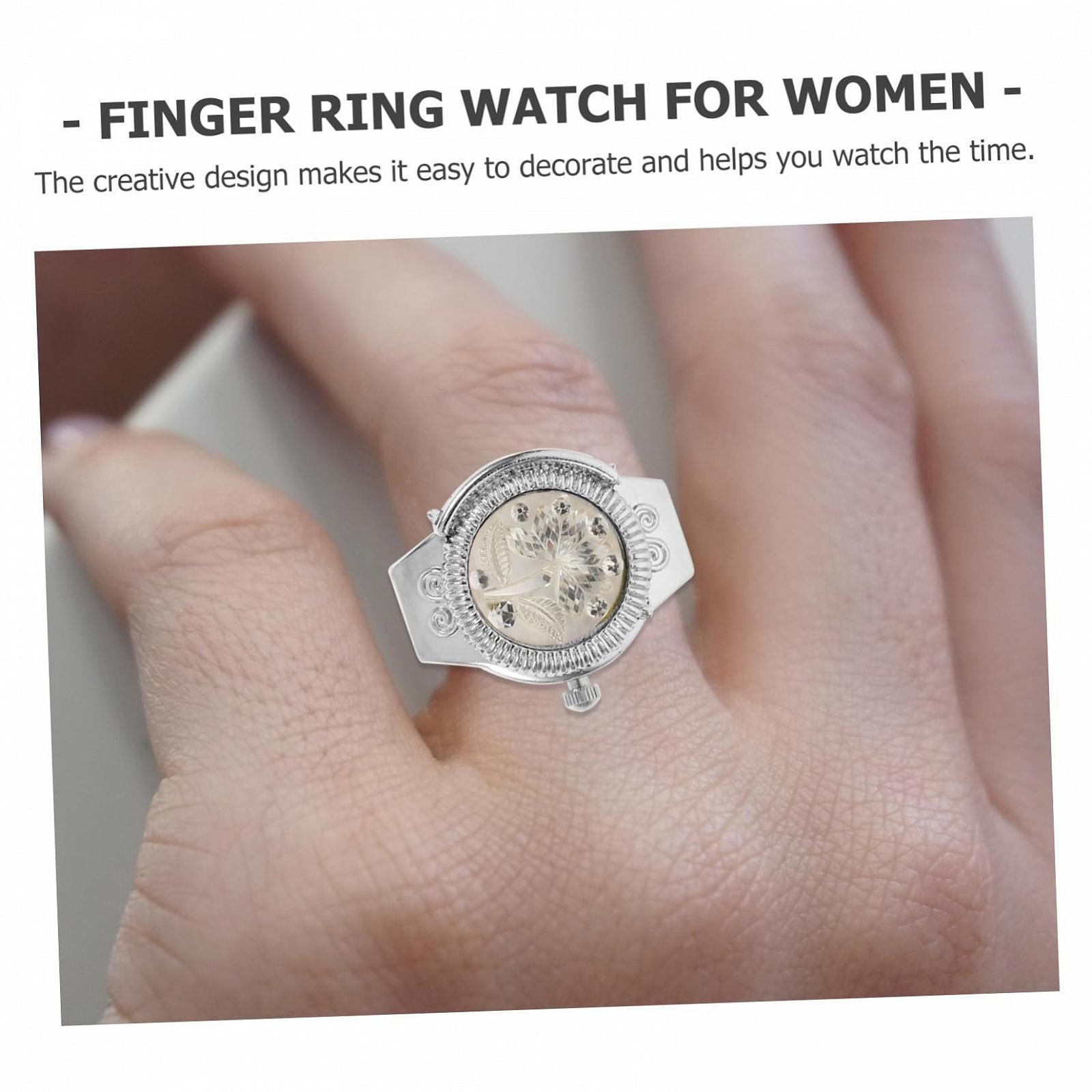 Кольцо-часы LIFKOME Женские кольца-часы Золотой Красный, фото №8