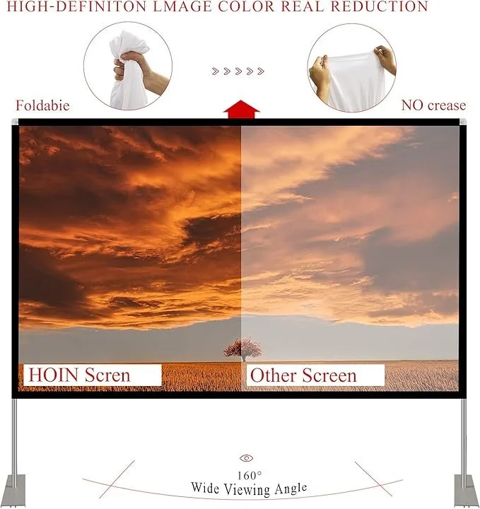 Проекционный экран HOIN 100" / 221 х 125 см / Переносной / Белый, фото №2