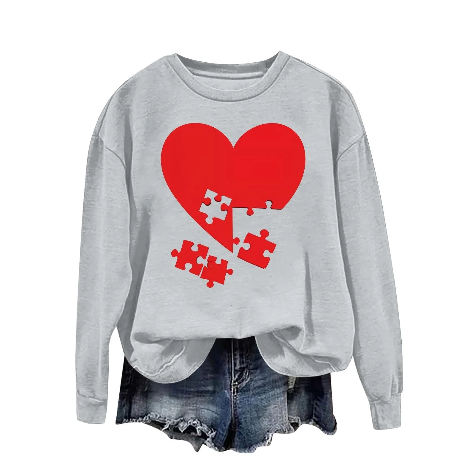 Свитшот Женский Праздничный Пуловер Мягкий Осень Зима Повседневный С принтом Длинный Рукав Круглый вырез Oversize С молнией 2025, фото №1