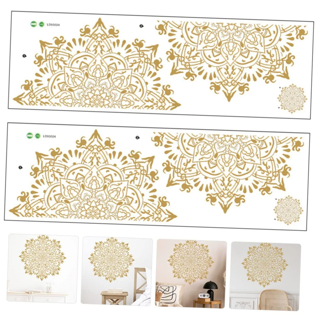 Наклейки на стіну Golden Mandala 2 шт. ПВХ Золотисті, фото №9 Наклейки на стіну Golden Mandala 2 шт. ПВХ Золотисті, фото №9