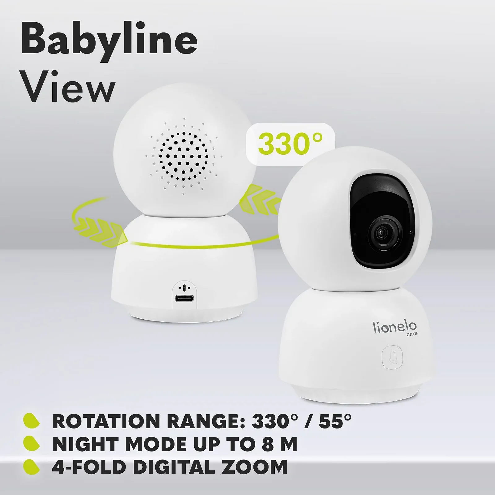 Видеоняня Lionelo Babyline View 330° App Controlled Two-Way Communication Motion Sensor White/Wood, фото №7 Видеоняня Lionelo Babyline View 330° App Controlled Two-Way Communication Motion Sensor White/Wood, фото №7