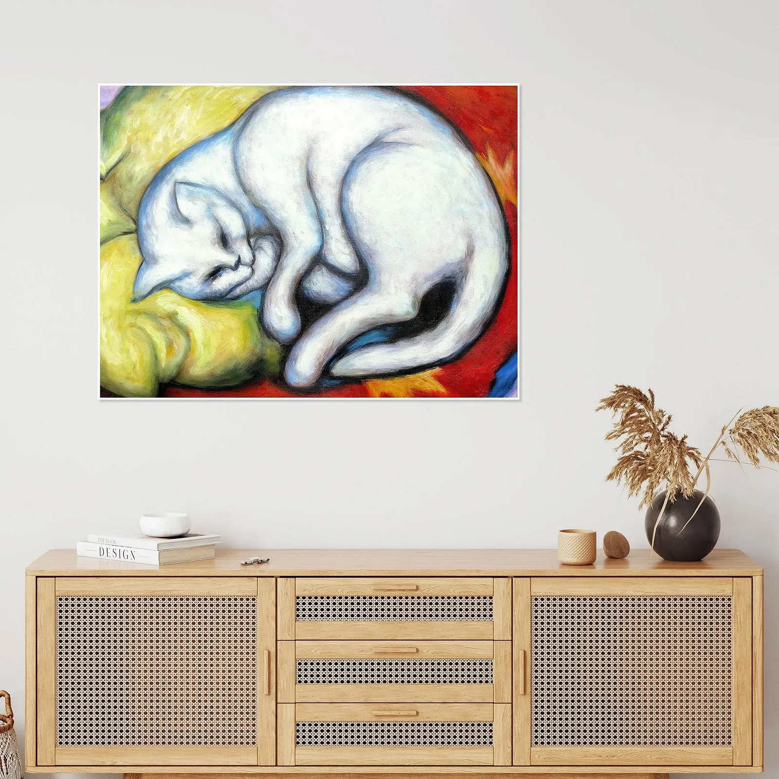 Постер Franz Marc The White Cat (Cat on Yellow Cushion) 70 x 50 см, фото №4