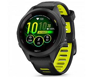 Смарт-годинник Garmin Forerunner 265S Black Bezel and Case with Black/Amp Yellow Silicone Band (010-02810-53)