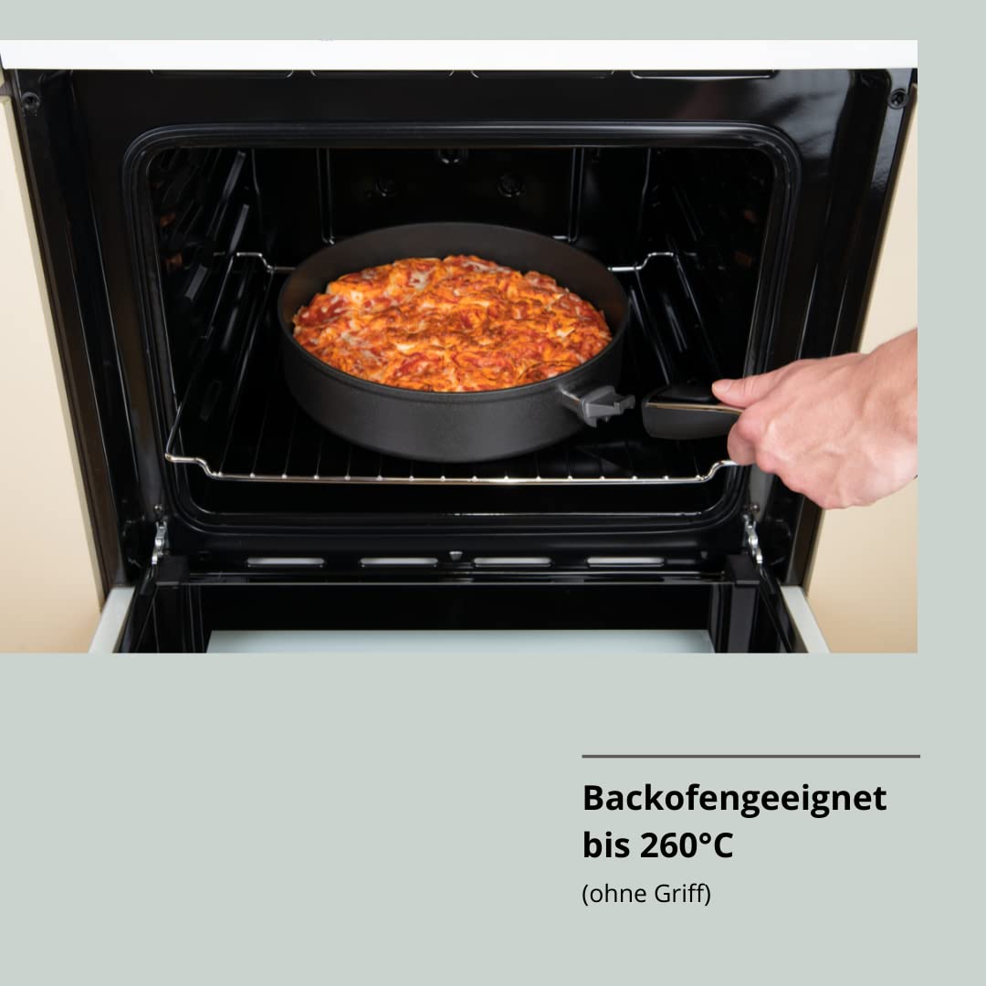 Сковорода Genius Cerafit Plasma High Rim 26 см + Стеклянная Крышка, фото №4