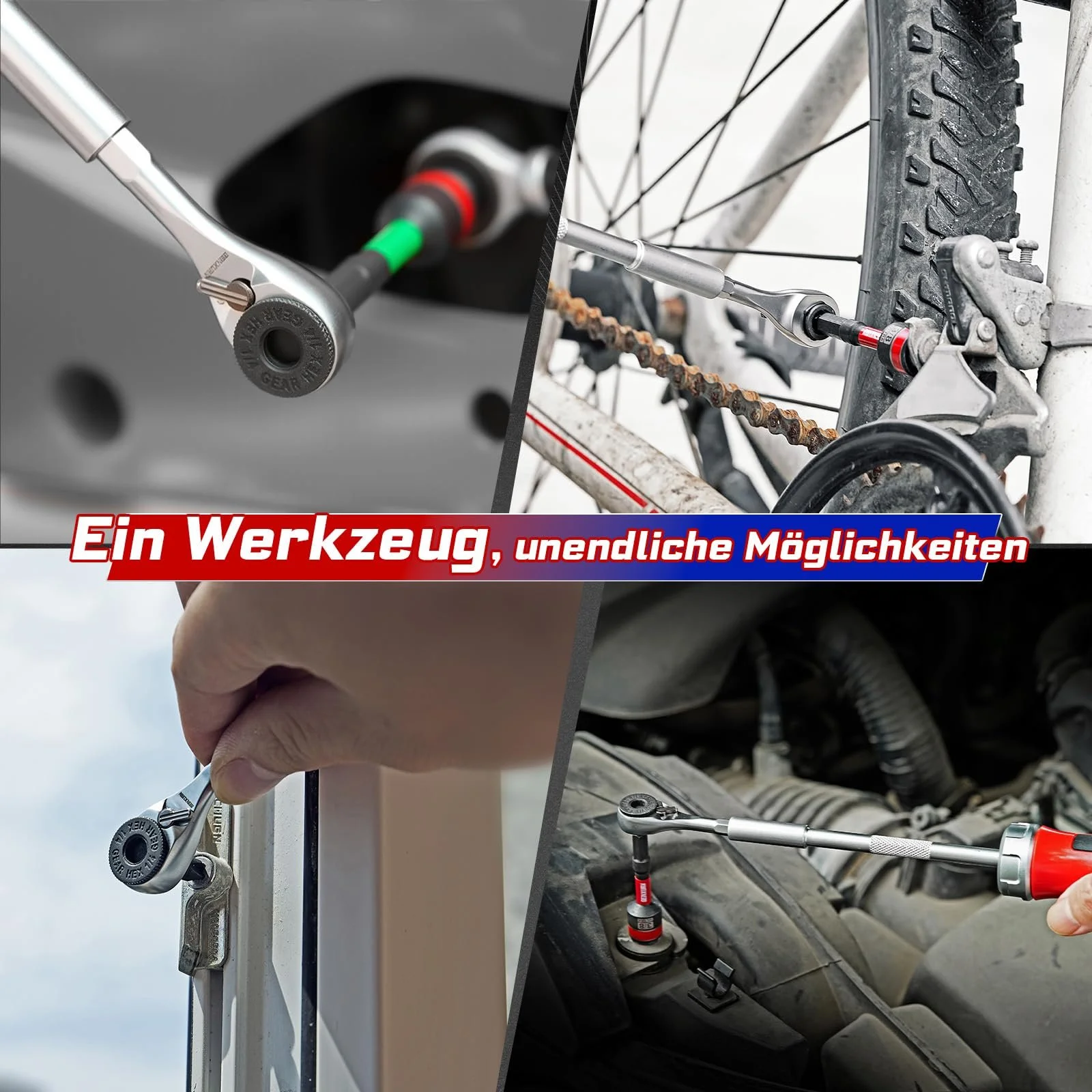 Набір реверсивних викруток 19 предметів з бітами та торцевими ключами Магнітний TPE рукоятка, фото №9