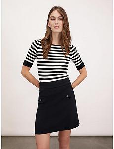 Свитер Motivi Slim в полоску Черный Осень Зима 24 цена на synthetic.ua - Фото 1 Свитер Motivi Slim в полоску Черный Осень Зима 24 synthetic.ua - Фото 1