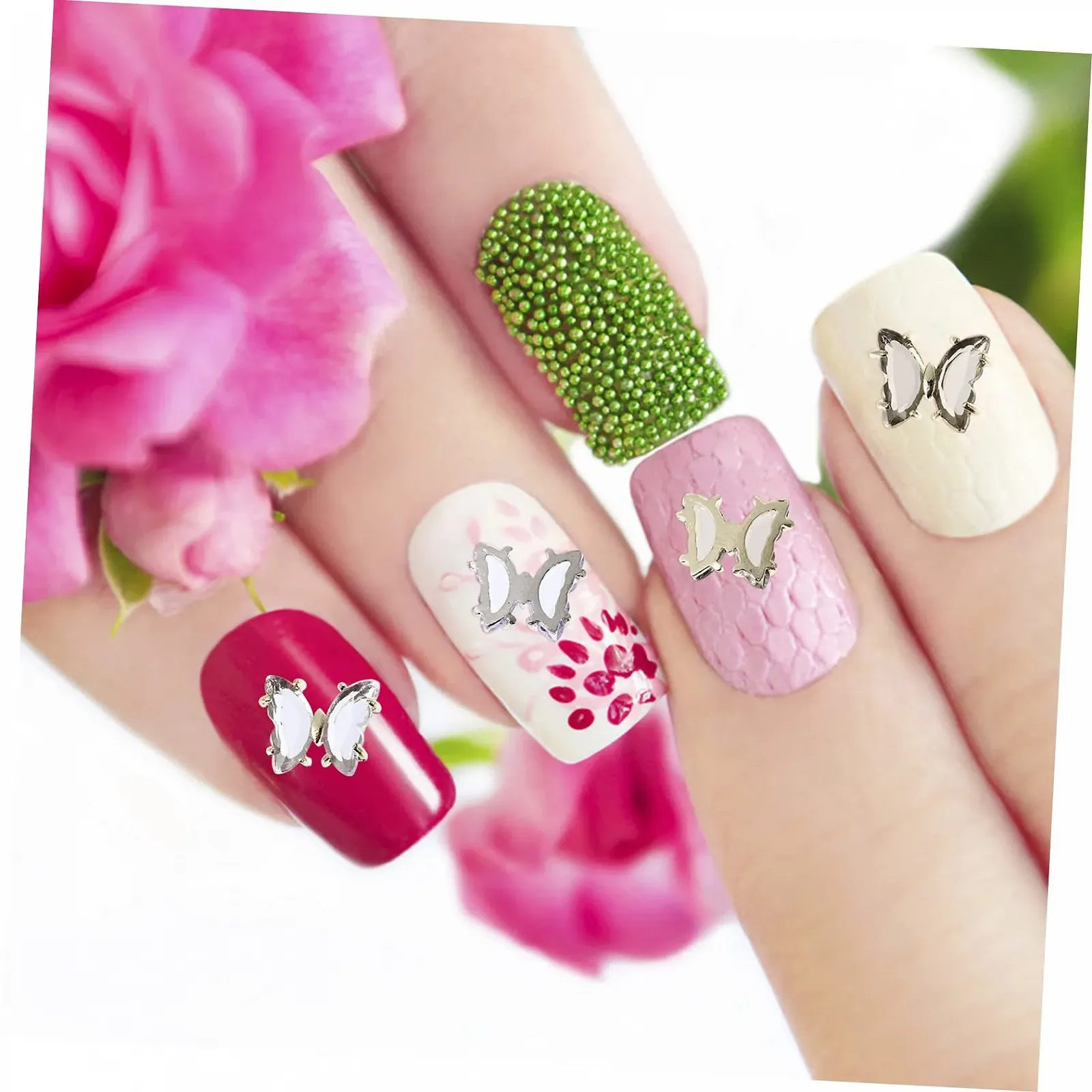 Подвески для ногтей Fomiyes Бабочка, 40 шт, украшения из циркония для маникюра и DIY украшений для ногтей, фото №6