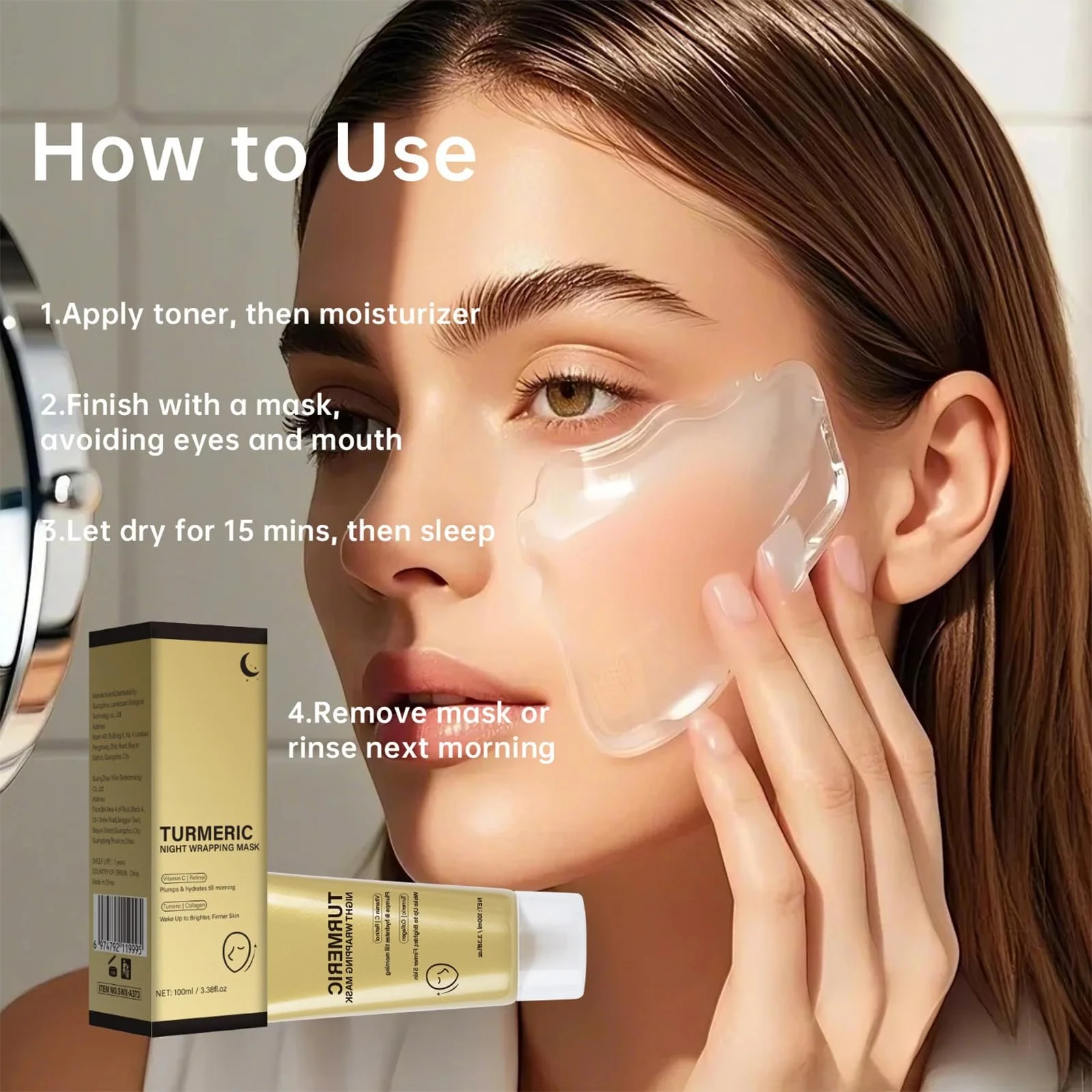 Маска-плівка Eazerom 10 Turmeric для обличчя, ліфтинг, пружність, зволоження, фото №2 Маска-плівка Eazerom 10 Turmeric для обличчя, ліфтинг, пружність, зволоження, фото №2