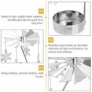 Набор Uonlytech 3 Вращающиеся Подсвечники Рождественские Свечи Олень Елка Снежинка Пауки Подставка для Подсвечников Чайные Свечки synthetic.ua - Фото 1