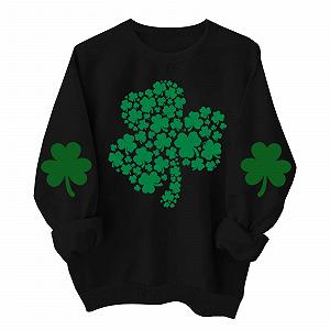 Женская толстовка с круглым вырезом St Day Print Пуловер с длинными рукавами Круглый вырез Смешной костюм St Outfit Oversized Irish Tops Christmas synthetic.ua - Фото 1