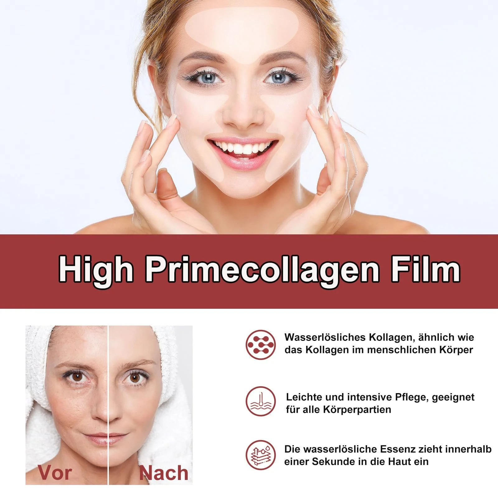 Маска Плівка Колагенова для обличчя, 2 шт, Плівка Колагенова, фото №3 Маска Плівка Колагенова для обличчя, 2 шт, Плівка Колагенова, фото №3