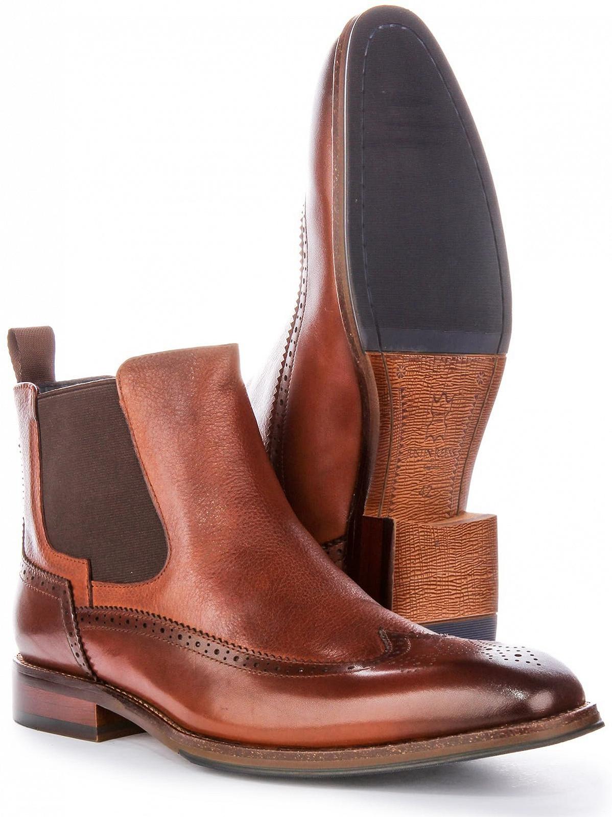 Челсі JustinReess England Warren Чоловічі шкіряні З гострим носком, фото №5