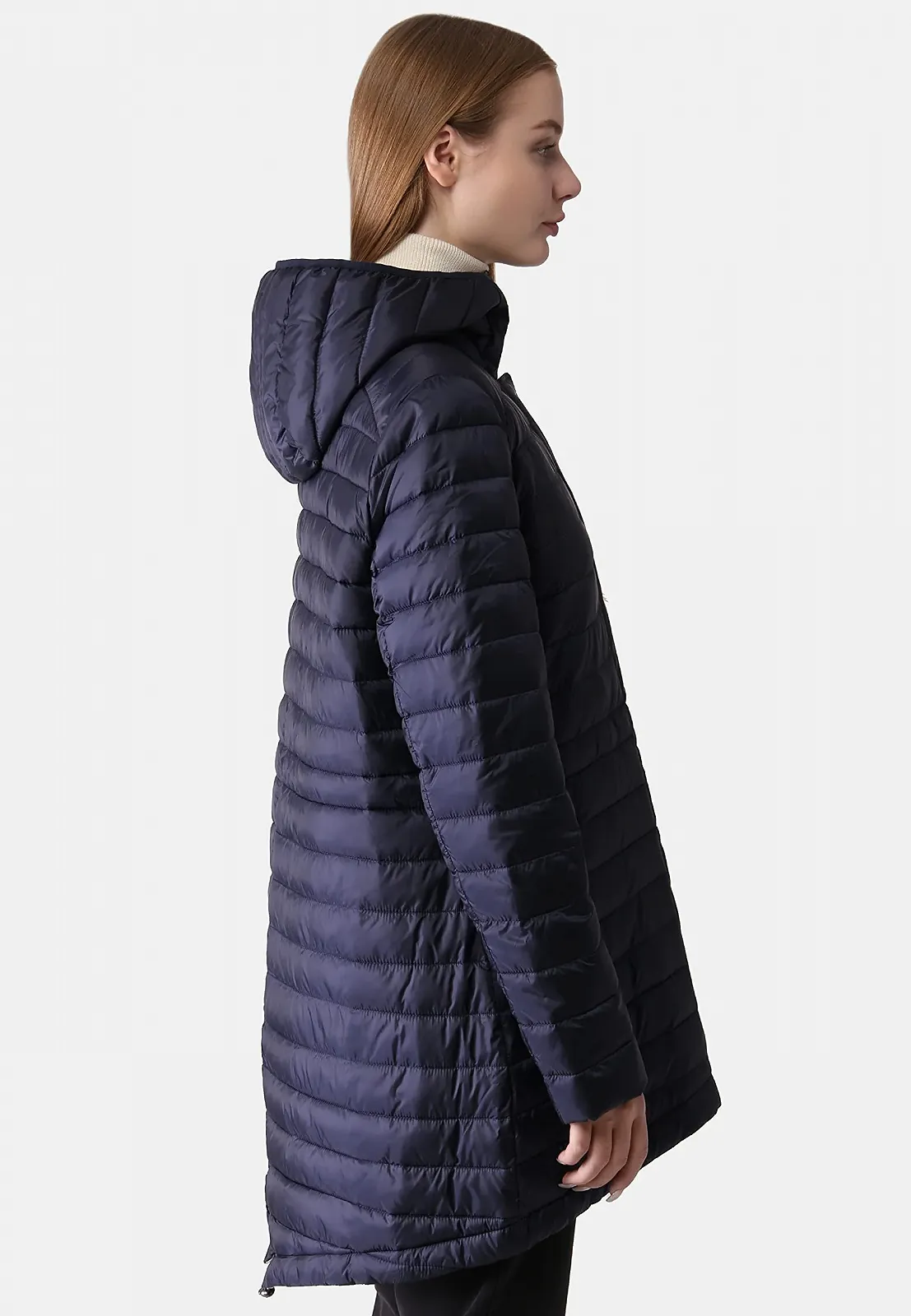 Жіноче Синє стьобане пальто з капюшоном, фото №6 Жіноче Синє стьобане пальто з капюшоном, фото №6