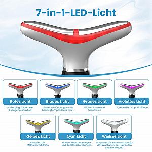 Прилад для масажу обличчя V Shape 3 режими 7 кольорів LED 45 °C synthetic.ua - Фото 1