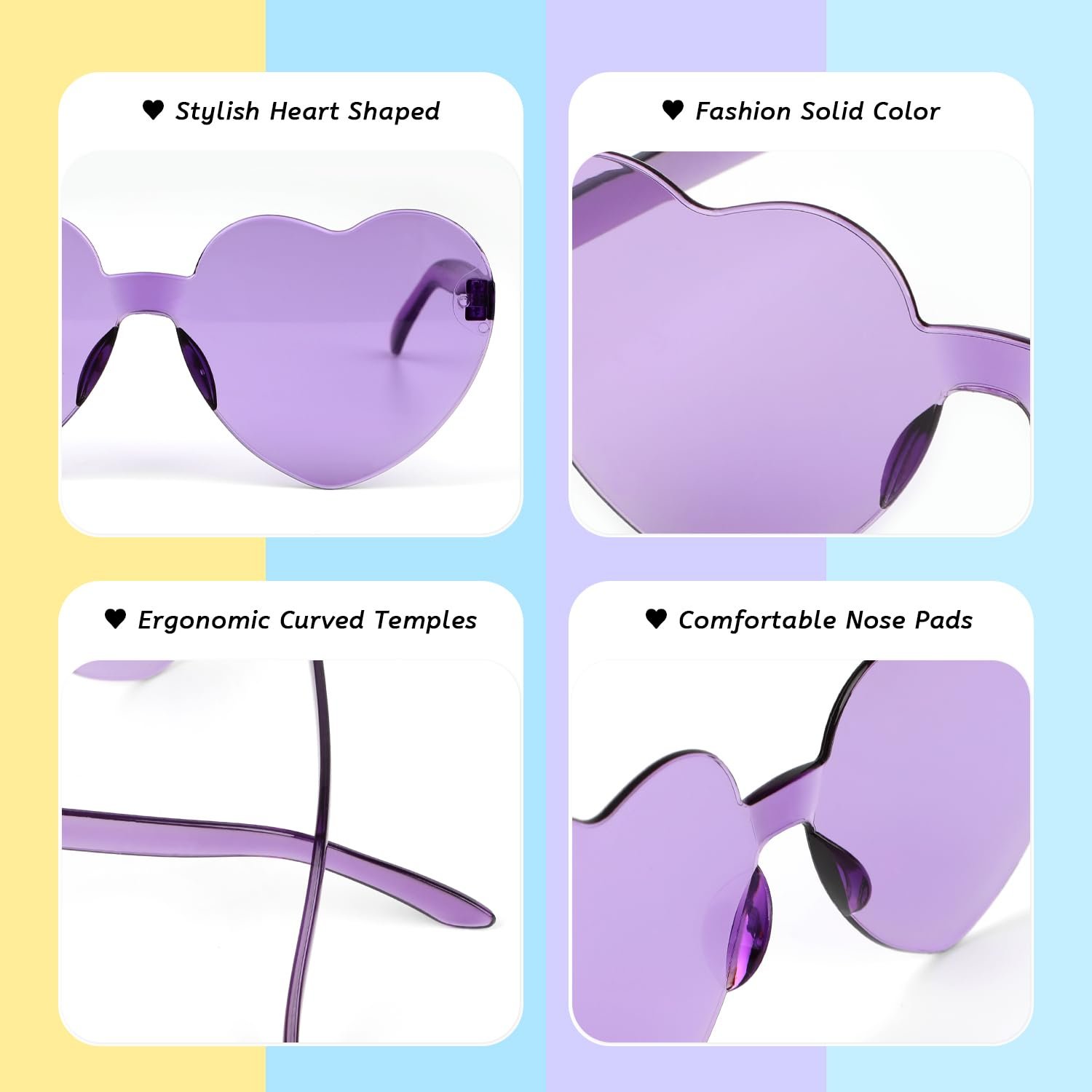 Солнцезащитные очки ZALAON Сердце Без оправы 10 шт., фото №4