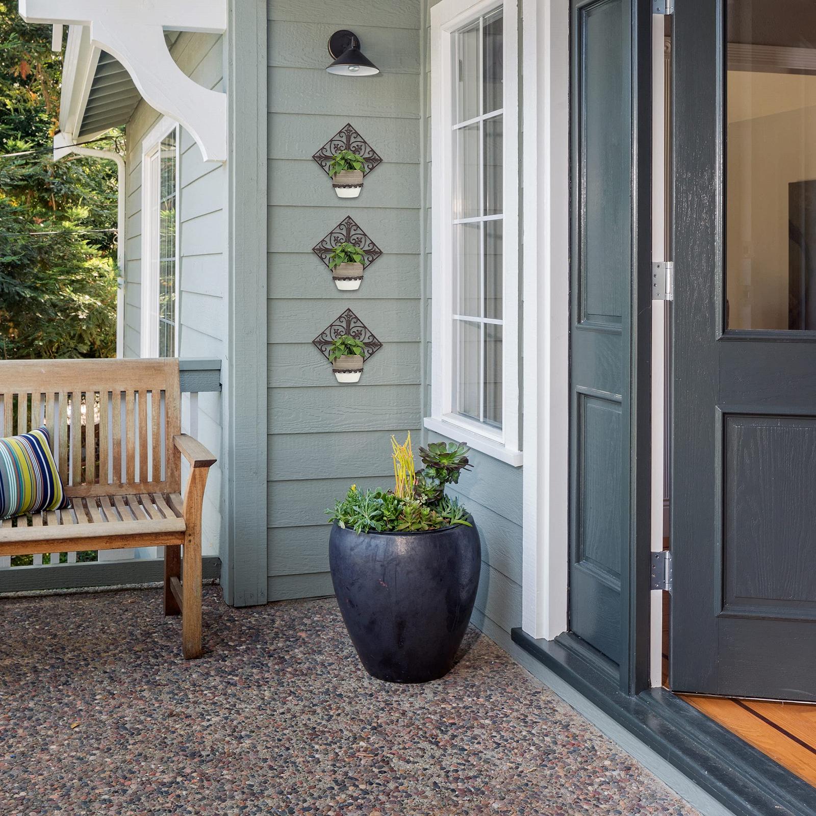 Тримач для квіткового горщика настінний Relaxdays Antique чавунний 13 см темно-коричневий, фото №4 Тримач для квіткового горщика настінний Relaxdays Antique чавунний 13 см темно-коричневий, фото №4