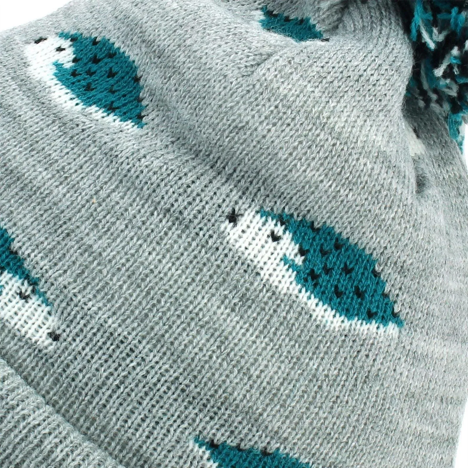 Дитяча шапка з помпоном у вигляді тварини Jiglz, сіра, фото №3