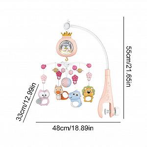 Мобиль Aublinto Baby Spielzeug Bettglocke Baby с музыкальным блоком и сенсором звука для автоматической активации разноцветный synthetic.ua - Фото 1