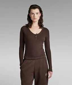 Жіноче боді G-Star RAW Henley Ultra Slim Body - S - Фото 1