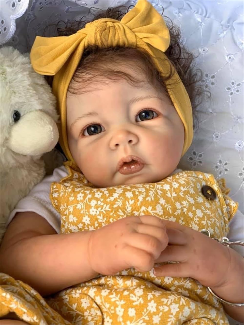 Кукла Anano Reborn Baby Girl Toddler 50 см Реалистичная силиконовая с повязкой, фото №8