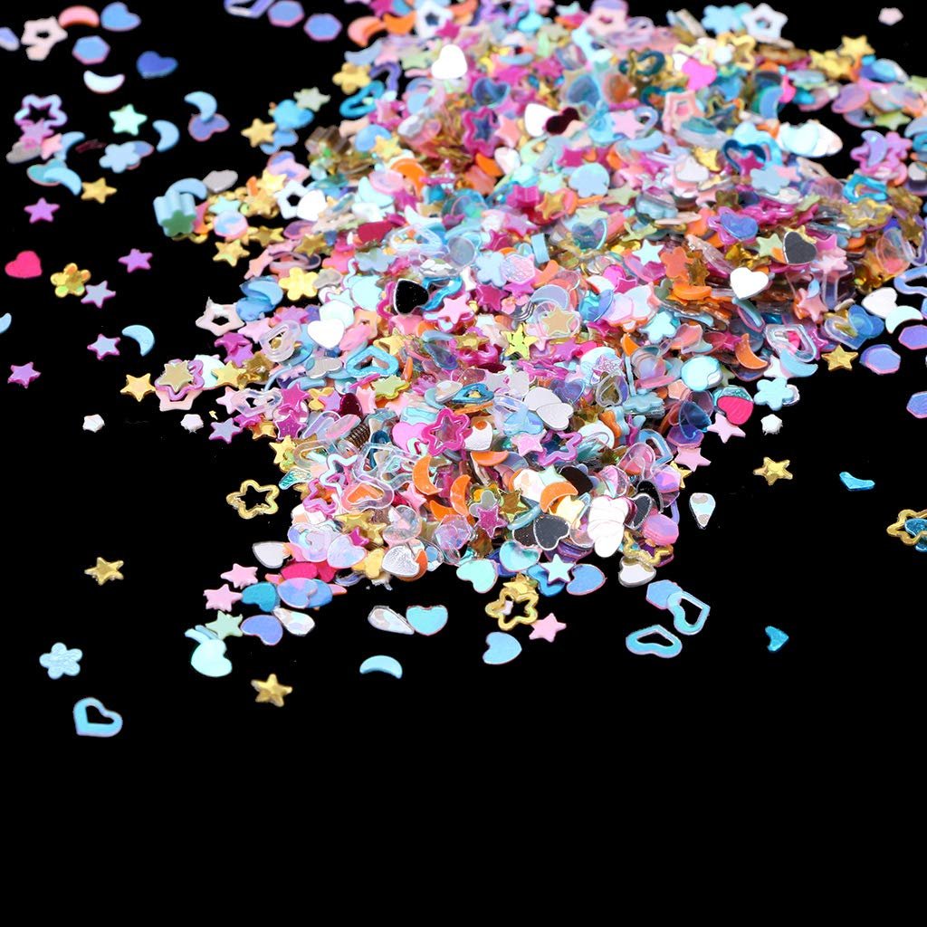 Набір 5000 Блискіток з Пластику Прикраса для нігтів Серце Зірка Мистецтво Декорація, фото №8