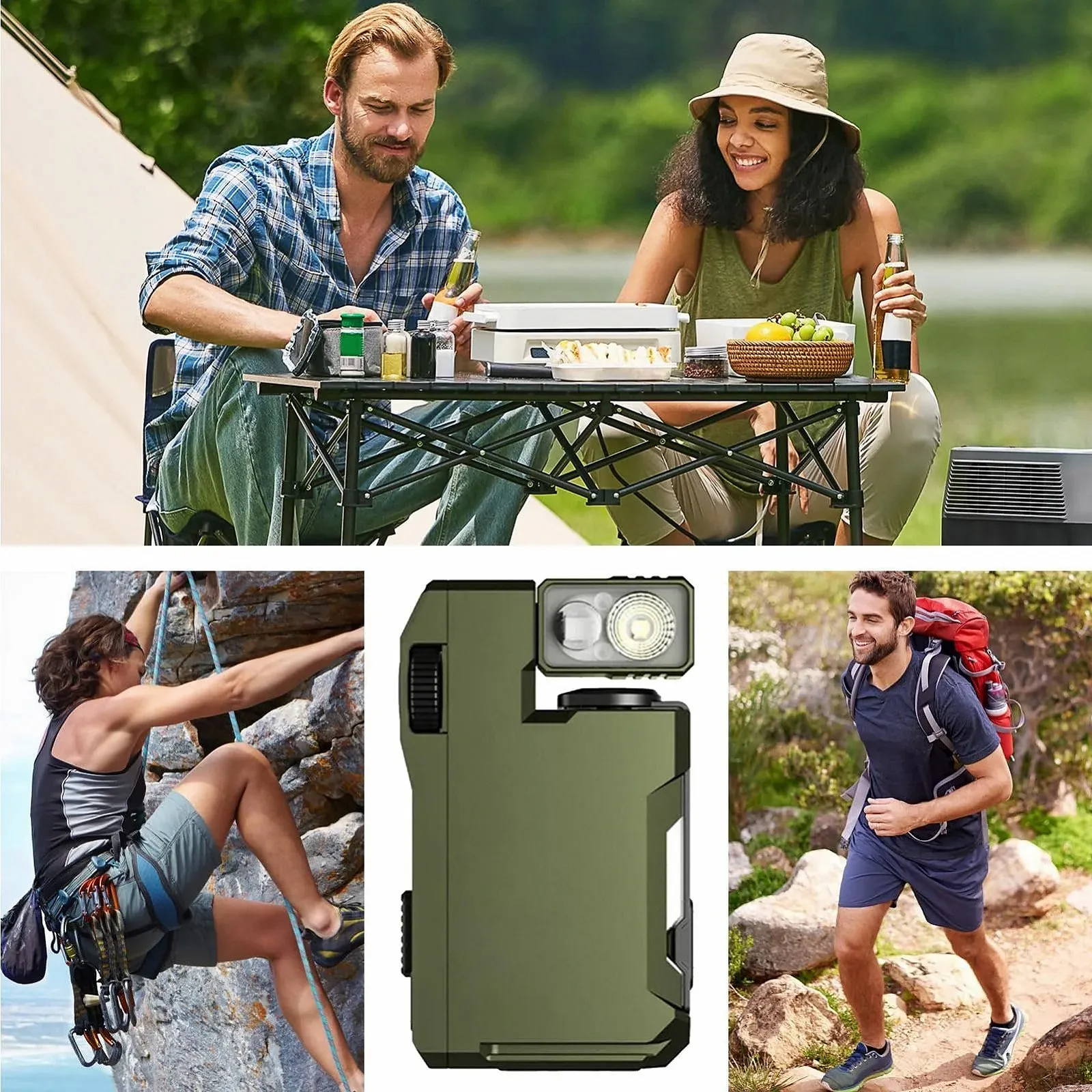 Магнітний ліхтар 400 люмен, портативний для кемпінгу, безпеки, нічних подорожей на природі, риболовлі, фестивалів, автомобіля, дому, фото №4