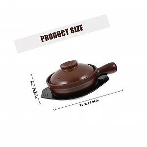 Кастрюля керамическая Garneck с ручкой термостойкая с подносом для супов и тушения synthetic.ua - Фото 1