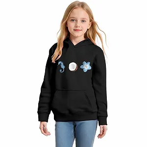 Худи для девочки с капюшоном, большой пуловер с длинными рукавами в повседневном стиле с морскими мотивами, классический стиль, размер 134 - Фото 1