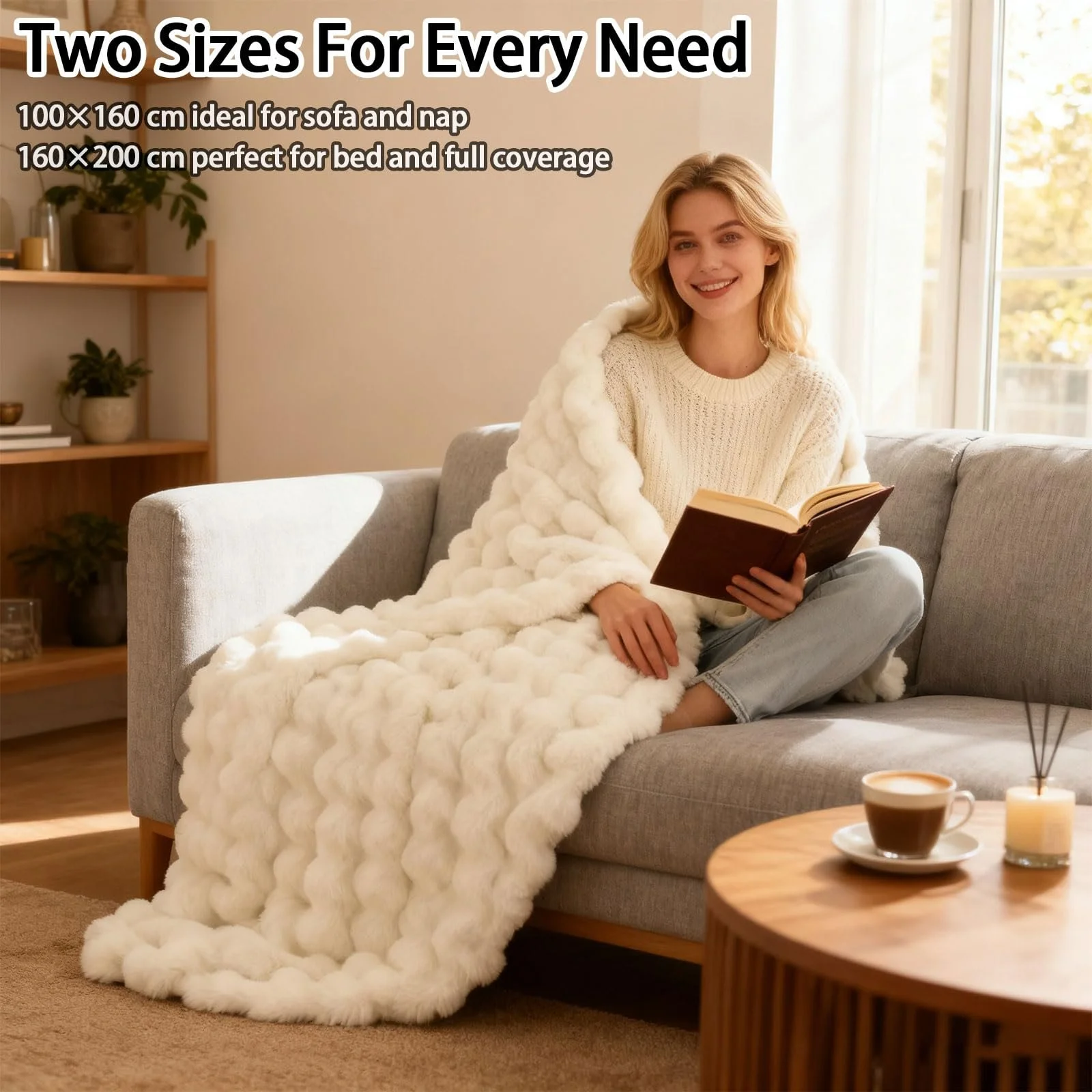 Одеяло Bubble Cuddly, Пушистое двустороннее одеяло, фото №2