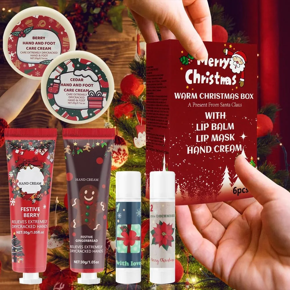 Набір кремів для рук, Різдвяний подарунковий набір кремів для рук (6 шт. в упаковці), фото №2