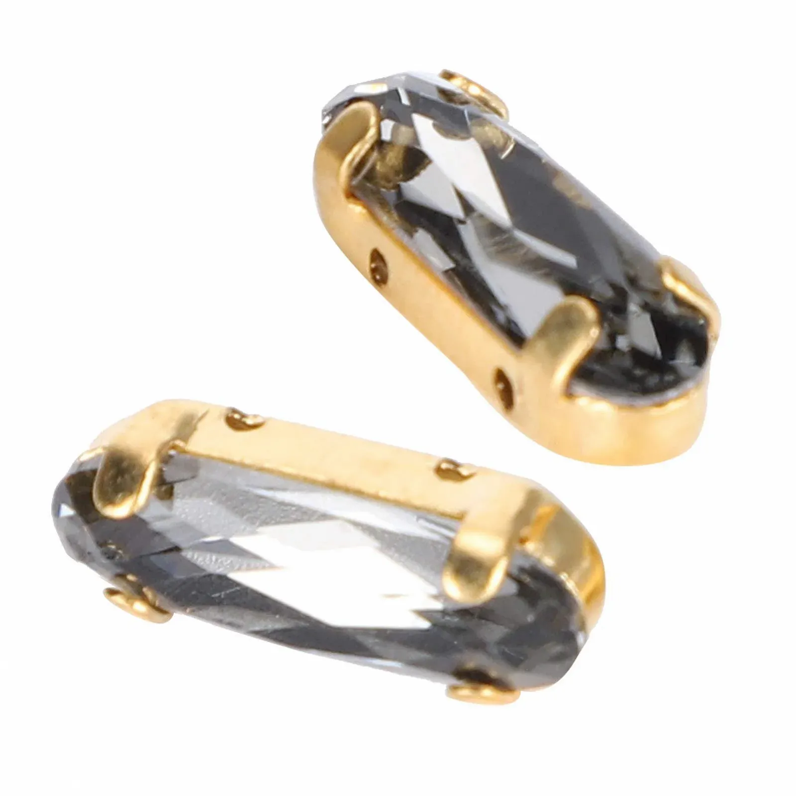 Стрази Овальні Emoshayoga Чорні, 30 шт, фото №3