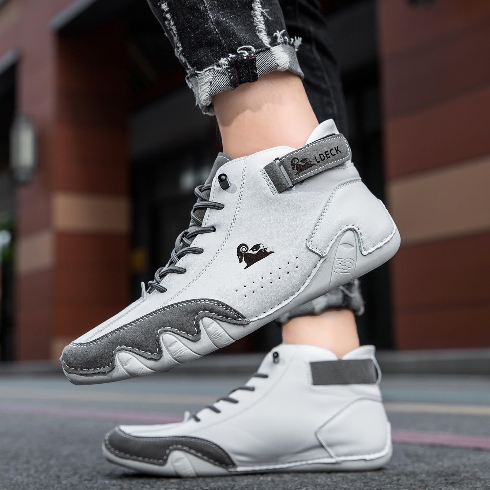 Чоловічі Жіночі Черевики Barefoot Шкіряні Високі Alpaca Черевики Cowboy Італійські Водонепроникні Тренувальні Черевики Boat Barefoot, фото №3