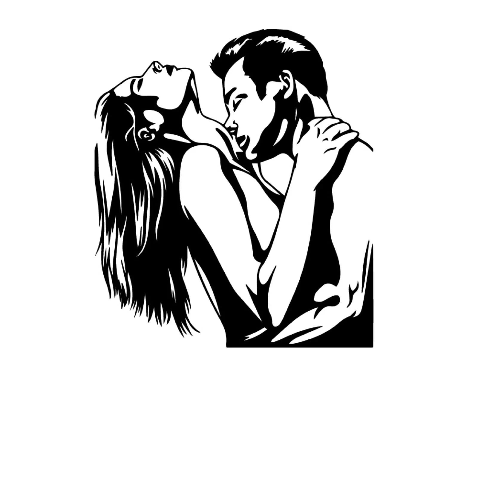 Настінна наклейка Sexy Romantic Woman Man Чорна 70 x 57 см, фото №3 Настінна наклейка Sexy Romantic Woman Man Чорна 70 x 57 см, фото №3