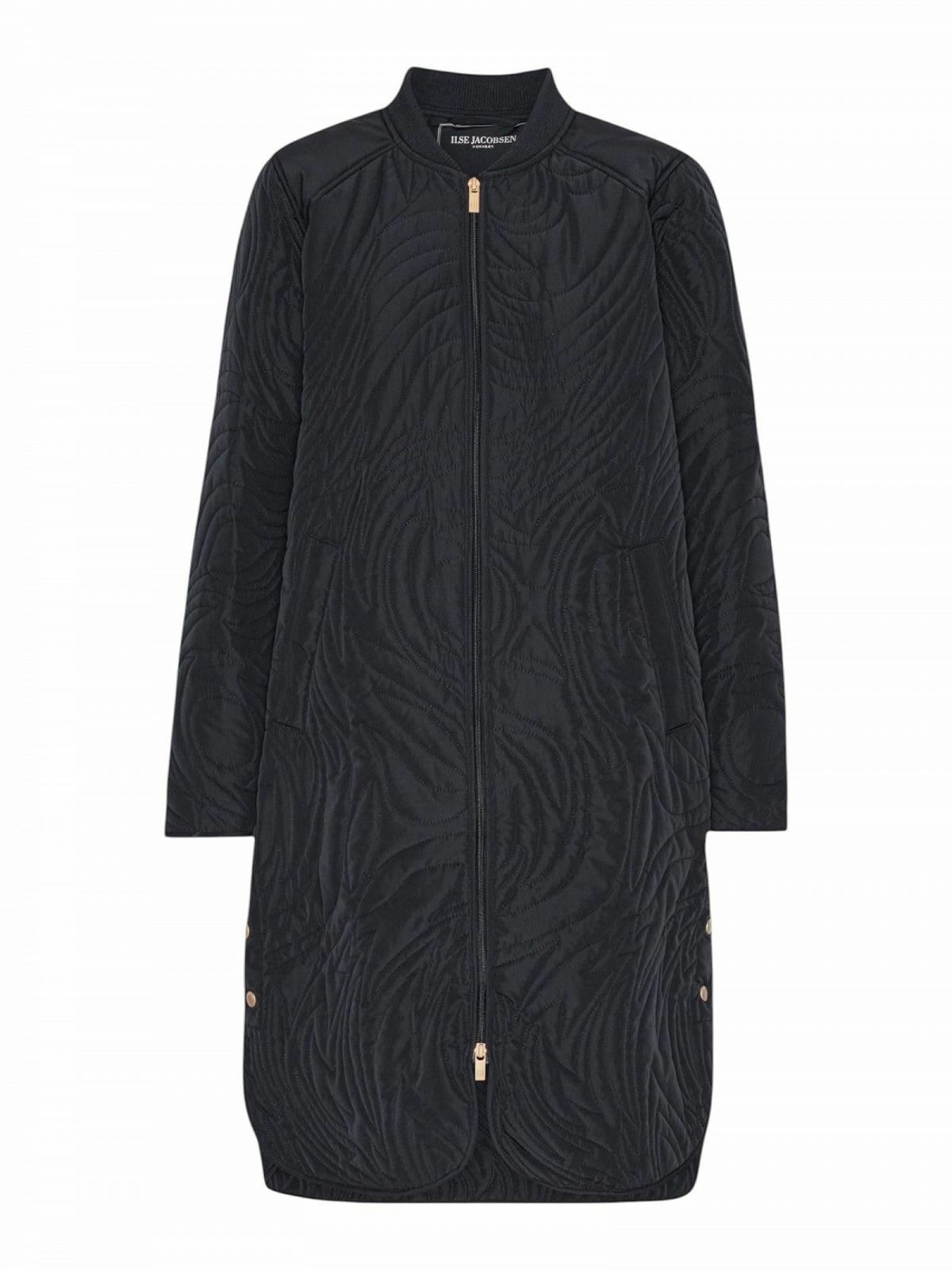 Пальто стьобане Ilse Jacobsen DUNE06 A-силуету з бічними розрізами і двосторонньою блискавкою, фото №1