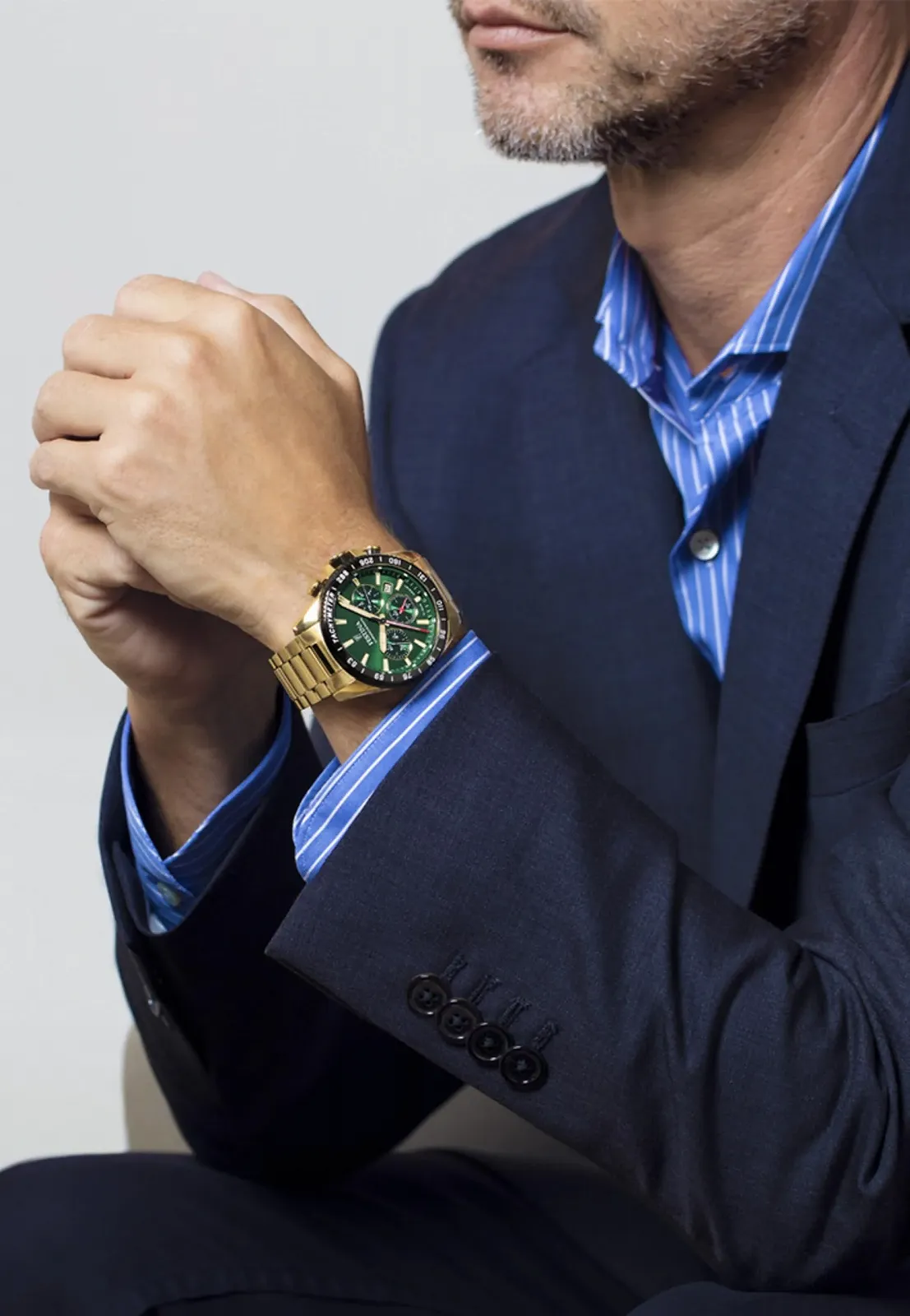 Мужские Аналоговые Кварцевые Часы Festina F20634/4 Золотой зеленый, фото №2 Мужские Аналоговые Кварцевые Часы Festina F20634/4 Золотой зеленый, фото №2