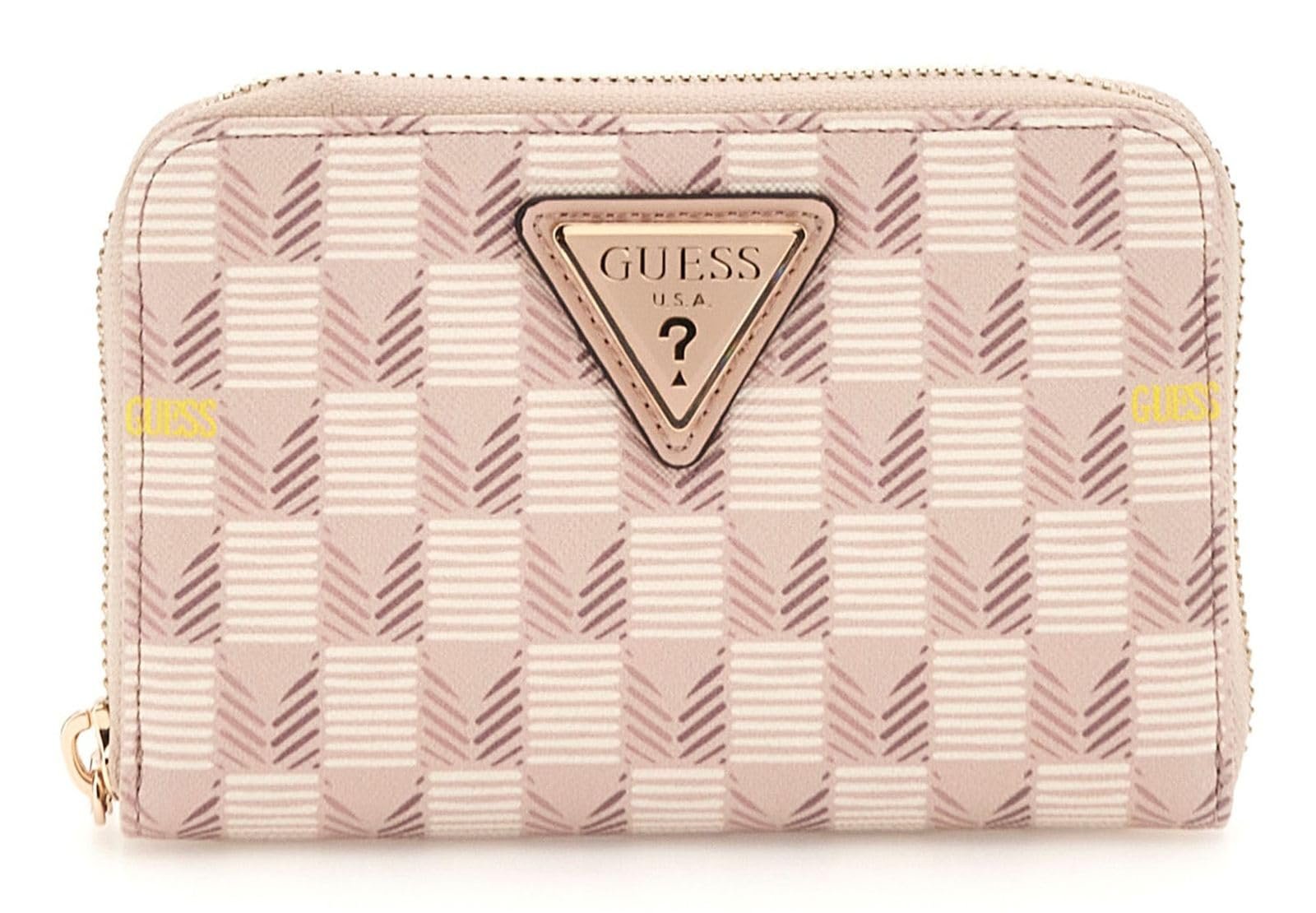 Кошелек GUESS G Wave SLG Medium Zip Around Blush Logo, розовый логотип, фото №1
