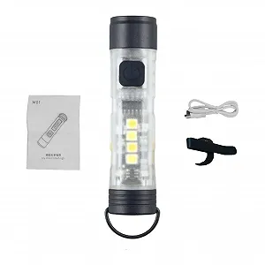 Водонепроницаемый фонарь для кемпинга, Ночной фонарик для походов, Портативный светодиодный фонарик, Компактный USB фонарик, Фонарик-брелок, Водонепроницаемый, Светодиодный фонарь для путешествий, Многоцелевой фонарь-брелок для кемпинга и походов - Фото 1