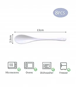 Набір з 8 порцелянових ложок Білий synthetic.ua - Фото 1