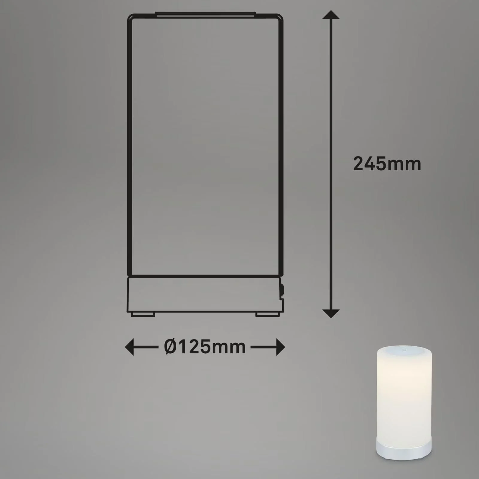 Настольная лампа BRILONER LED аккумуляторная с сенсорным управлением 24.5 x 12.5 см белая, фото №7