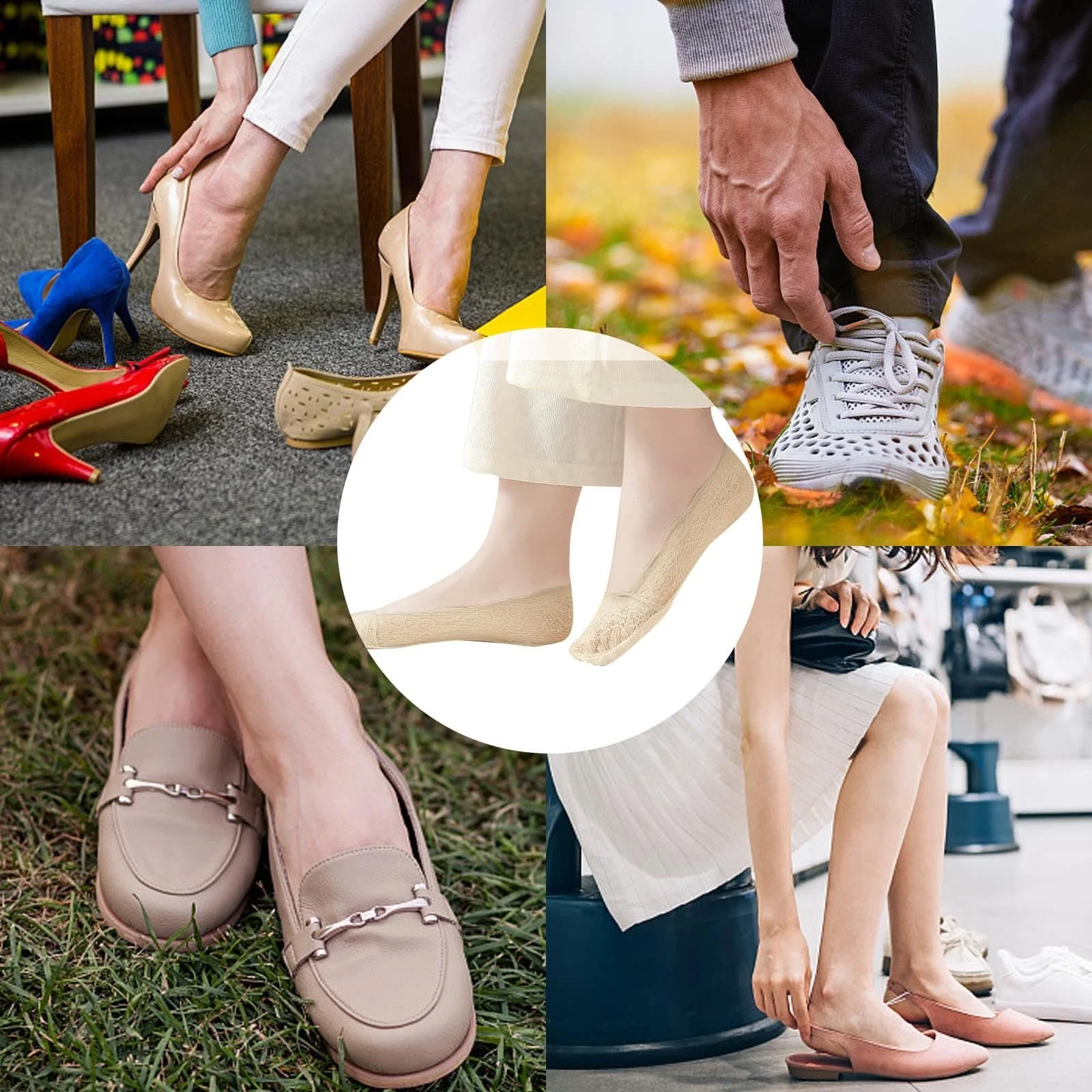 Жіночі невидимі бавовняні шкарпетки для кросівок, дихаючі, 42 - 43, фото №4