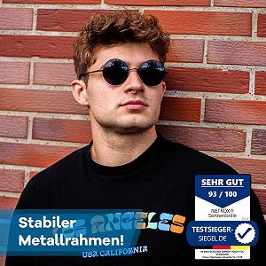 Сонцезахисні окуляри Круглі Netrox Вінтажні 70-х Металева оправа з дзеркальним склом synthetic.ua - Фото 1