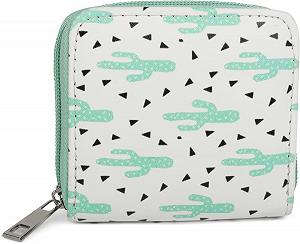 Кошелек styleBREAKER mini с кактусом, на молнии, женский 02040096, бело-мятно-зеленый цвет - Фото 1