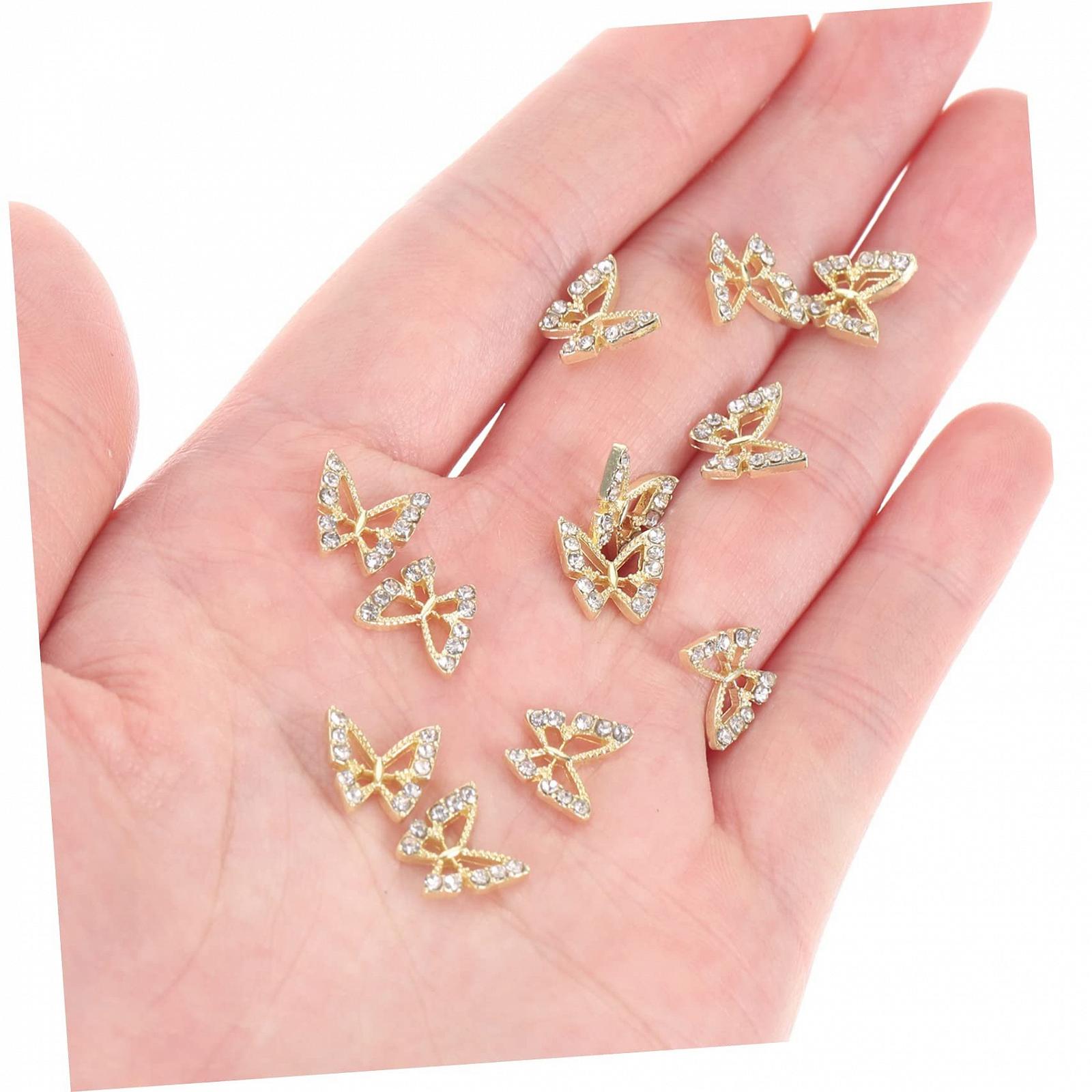 Украшения для ногтей Бабочки 40шт Стразы, фото №7