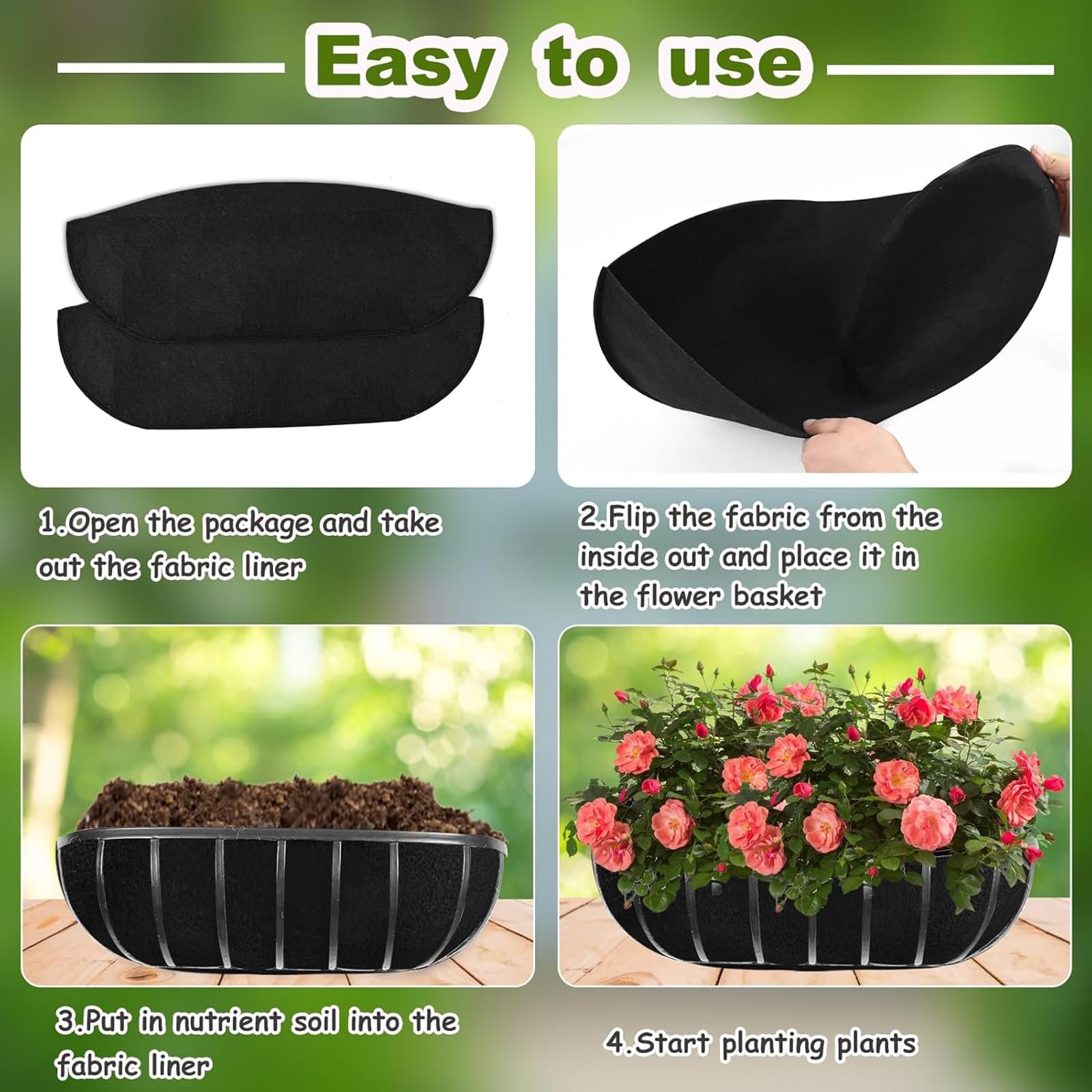 Вкладиші для підвісних кошиків 36 дюймів 3 Pieces Black, фото №6 Вкладиші для підвісних кошиків 36 дюймів 3 Pieces Black, фото №6