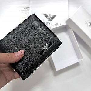 Чоловічий гаманець на магніті шкіряний брендовий Armani у подарунковій упаковці synthetic.ua - Фото 1