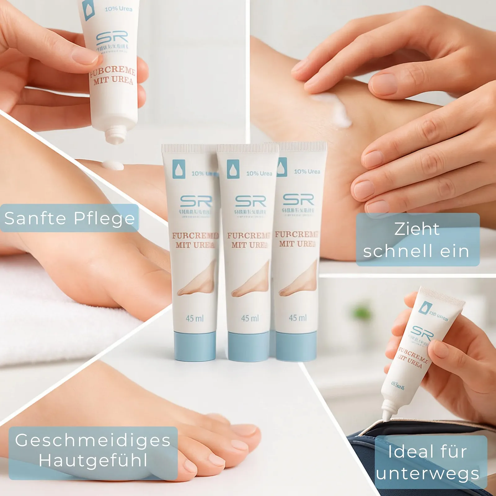 Крем для ног Sabrina Rudnik 3 x 45 мл с мочевиной + блокнот varivendo, фото №5