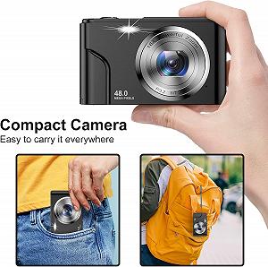 Фотоапарат KOASDVS Compact Autofocus 48Мп / CMOS / FHD 1080P 30fps / 16Х цифровий зум / Bluetooth / Чорний (B0B31N3VV2) synthetic.ua - Фото 1