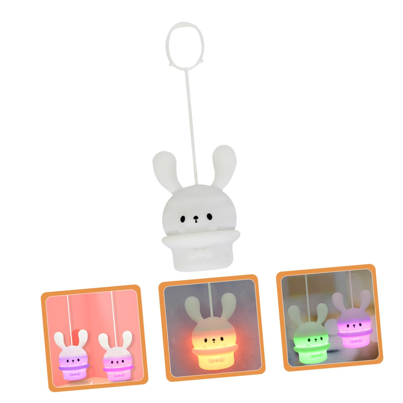 Набір HOMSFOU 5 Довговухий кролик Силіконовий кролик Декоративний LED нічник для дитячої кімнати Кавовий, фото №2 Набір HOMSFOU 5 Довговухий кролик Силіконовий кролик Декоративний LED нічник для дитячої кімнати Кавовий, фото №2