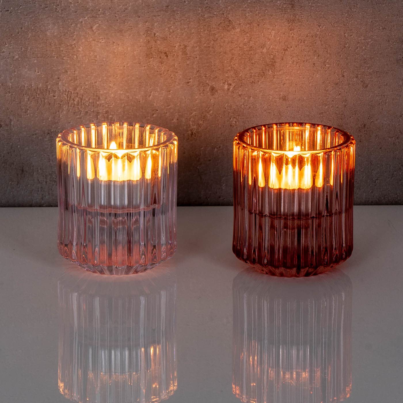 Набір Candle Holders 2-в-1 для товстих свічок зі скла, підсвічник для чайних свічок Рожевий Прозорий, фото №6